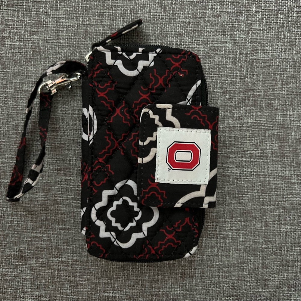 EUC Ohio State Wristlet Wallet Black and Red